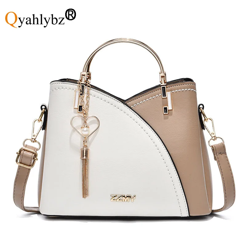 

Qyahlybz band women's tote bags 2021 fashion contrast large capacity fashion shoulder messenger bag luxury designer handbag