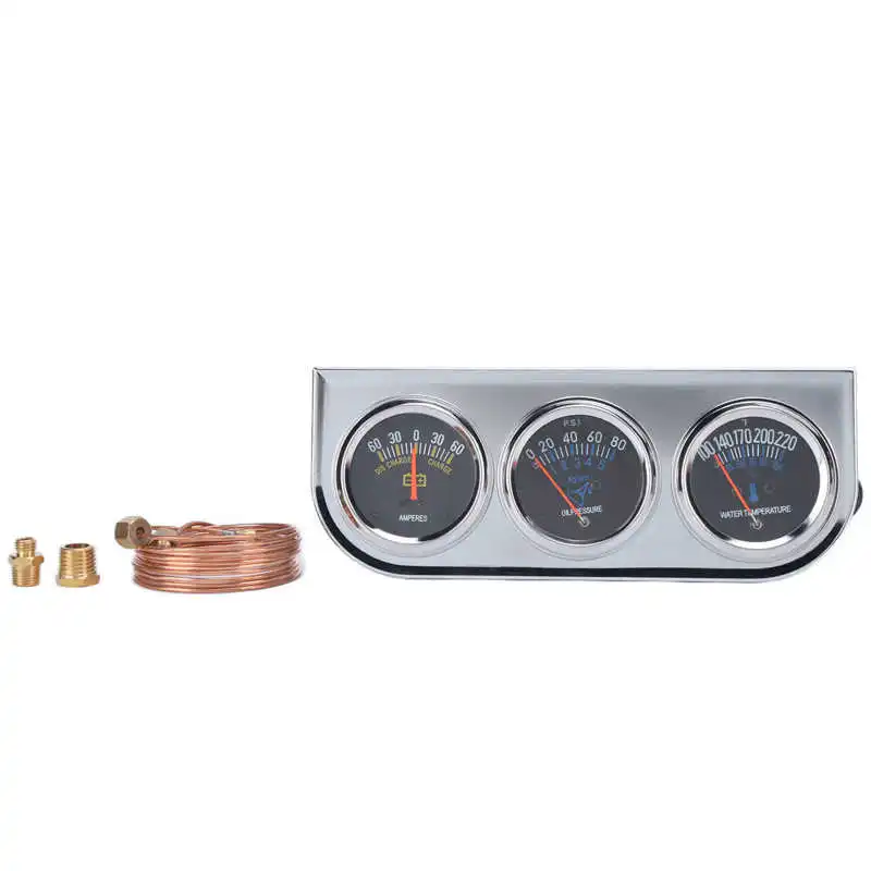 

Triple Gauge Kit 52mm Triple Gauge Cluster AMP Meter for 12V Vehicles