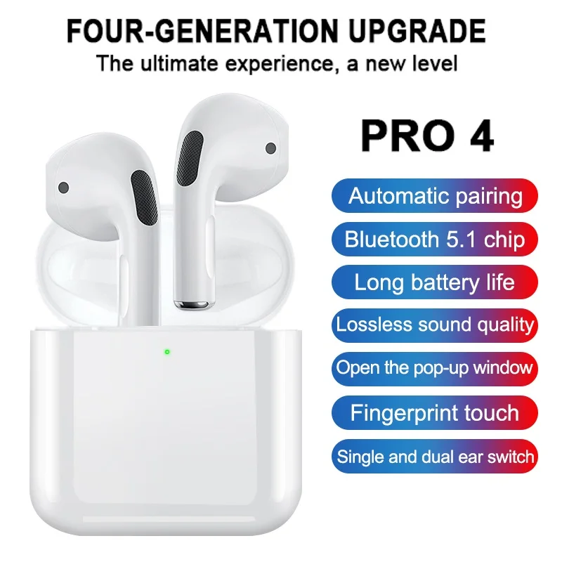 

Bluetooth-наушники Air Pro4, TWS, HD, Звук Hi-Fi