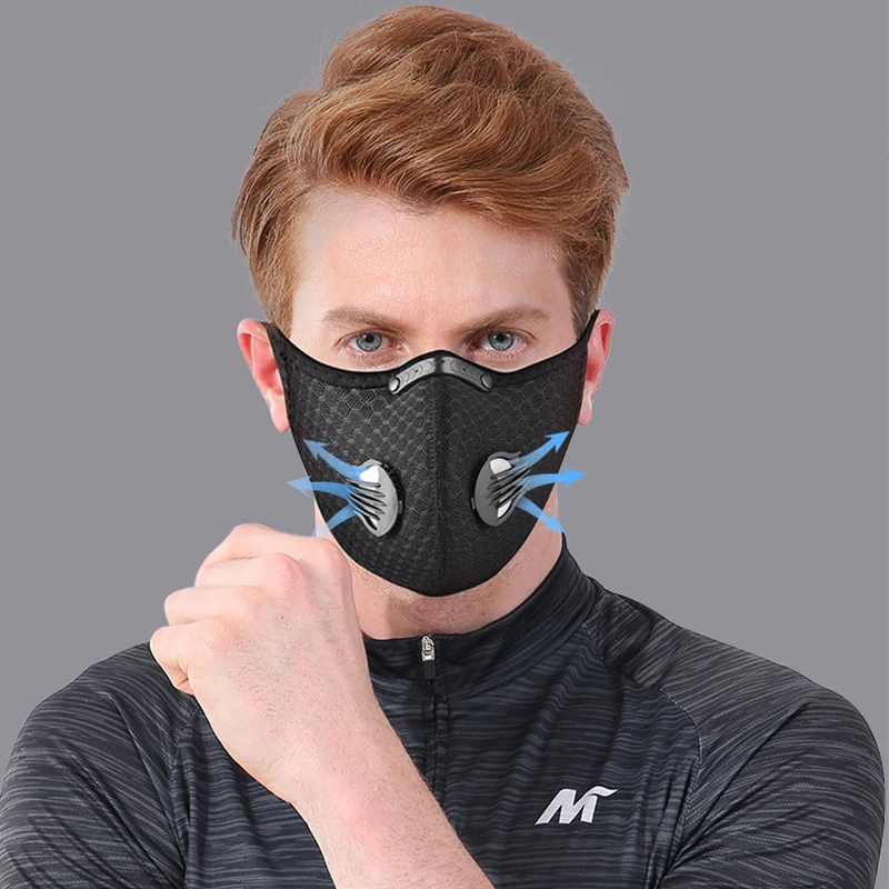 

Motorcycle Mask Dust Face Masks Respirator PM2.5 Replaceable Filters Anti-Pollution Cycling Outdoor Sport Mask Reusable