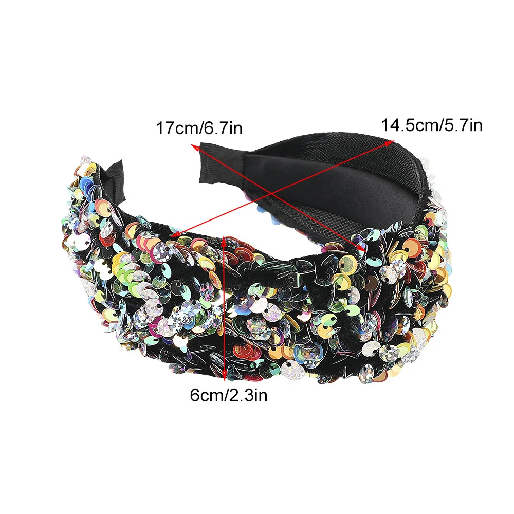 Fashion Women Fish Scale Colorful Wide-brimmed Headband Vintage Cross Hair Bands Soft Solid Girls Hairband Hair Accessories images - 6