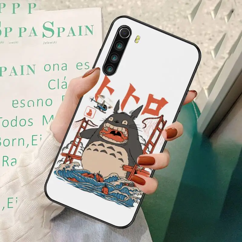 

0 Kawaii Comic Totoro Black Soft Phone Case For Redmi 7 8 9 A K20 30 Pro Note 8 9 Pro 9s