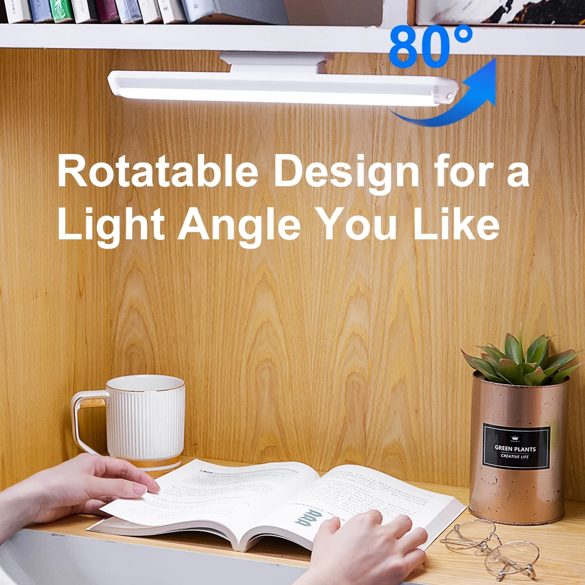 

Hanging Magnetic Desk Lamp Wireless Touch LED Table Lamp Home Cabinet Study Reading Lamp Stepless Dimming USB Night Light
