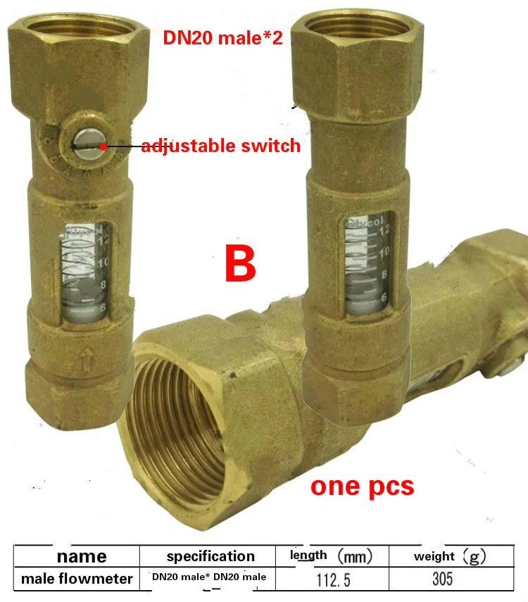 Полностью медный стальной стеклянный расходомер DN20 Солнечный регулятор потока