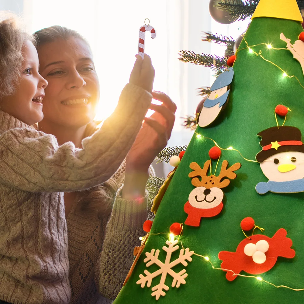 Войлочная Рождественская елка сделай сам новогодние подарки детские игрушки