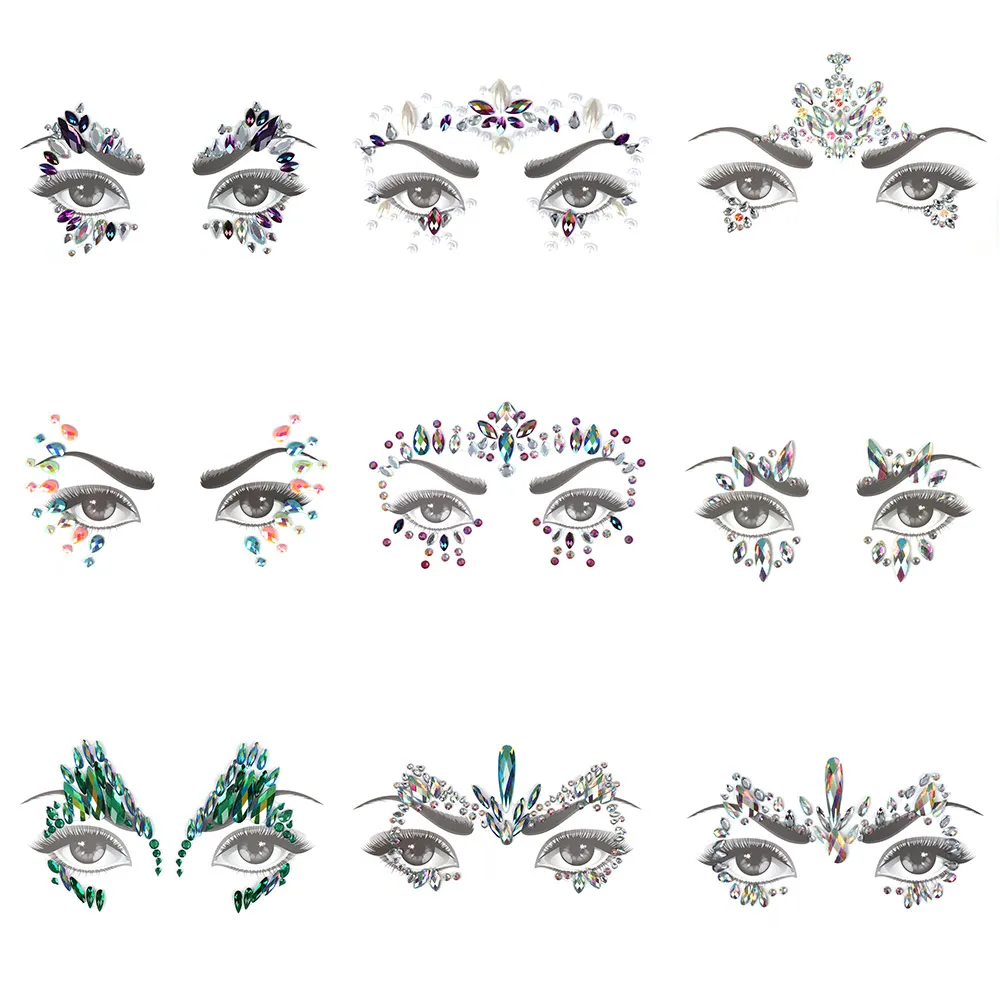 1 лист горячая Распродажа блестящие драгоценности тату стикер лицо тела