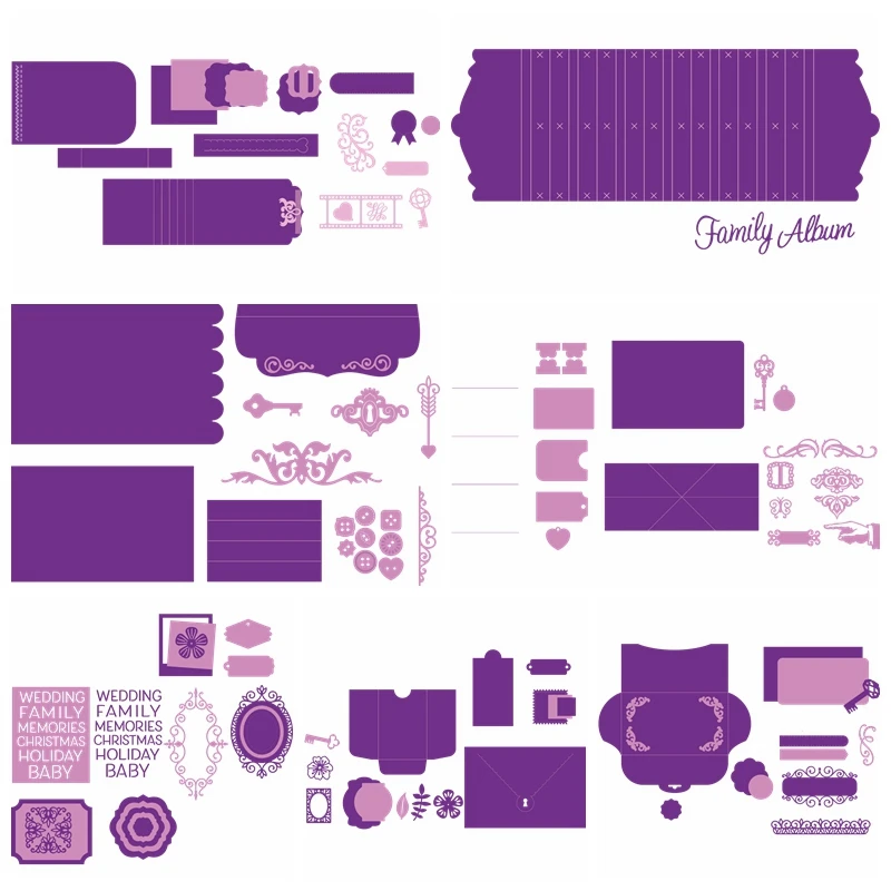 Трафареты для скрапбукинга Подарочная рама конверты металлические режущие