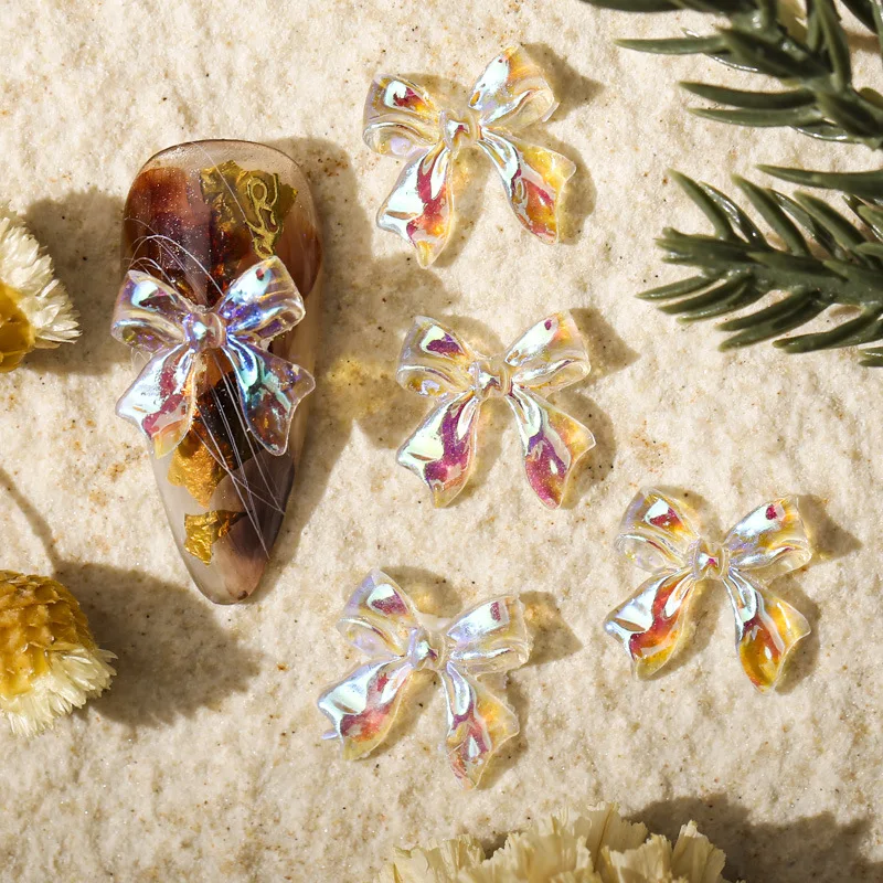 

50 шт./упак. 3D Аврора бант полимерные украшения для ногтей цветы Бабочка Сделай Сам аксессуары для ногтей оптовая продажа Прямая поставка