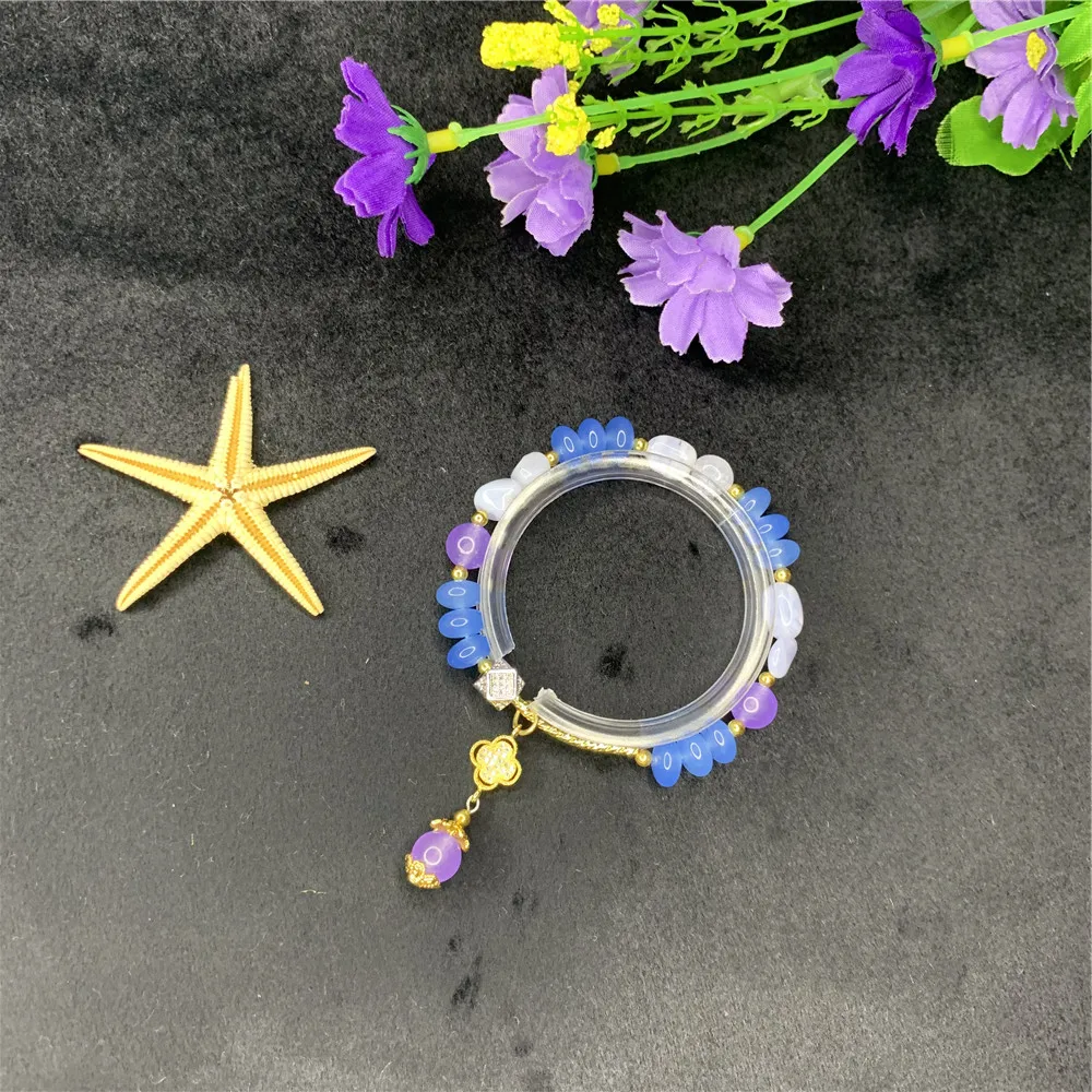 В богемном стиле ручной работы бусы из натурального камня браслет 5x8 мм нефрит