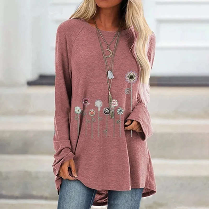

Autumn and winter women's clothing round o- neck long-sleeved casual pocket T-shirt tops