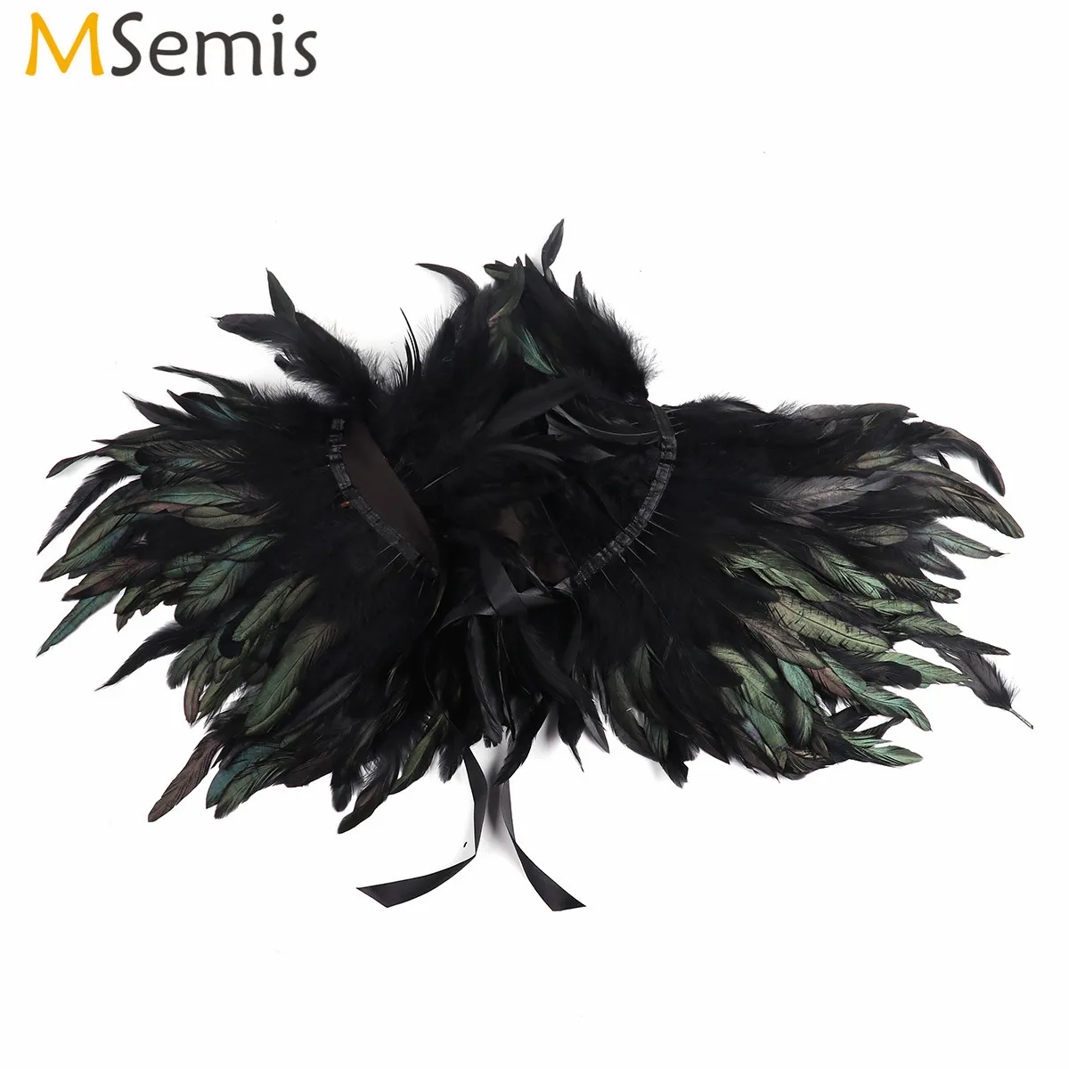 

Feather Shawl Cape Gothic Victorian Scarf Poncho Wrap Natural Feather Choker Collar Cape Shawl Stole Halloween Cosplay Costume