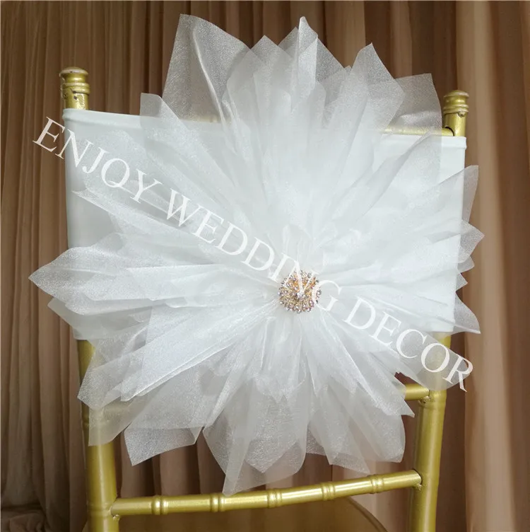 

20 шт., YHC #301, доступны индивидуальные цвета, цветок из органзы ручной работы с лентой из лайкры для декора стула