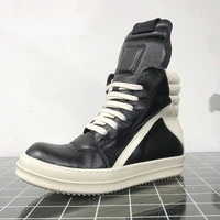 new season man high top genuine leather sneakers inverted triangle thick sole ro fashion shoes kanye west trainers