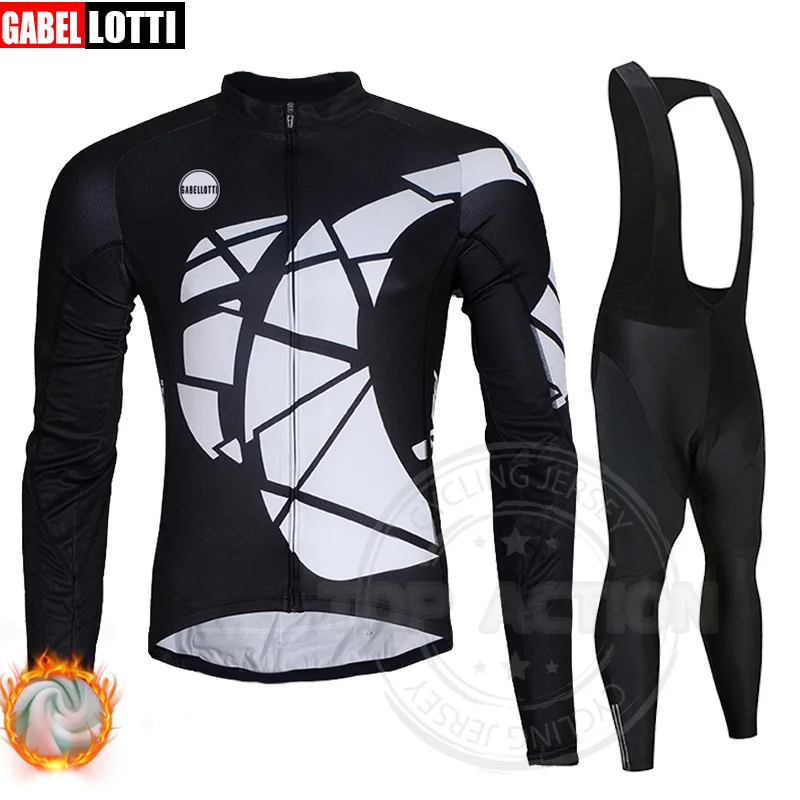 

Мужской зимний флисовый Трикотажный костюм GABELLOTTI, трикотажная одежда для горного велосипеда, гоночная трикотажная одежда для профессионал...