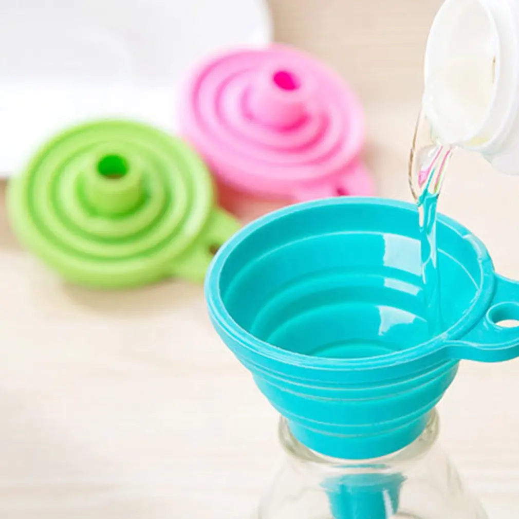 

Foldable Mini adjustable Funnel Prevent spillage Household Silicone funnel Kitchen small liquid Oil funnel