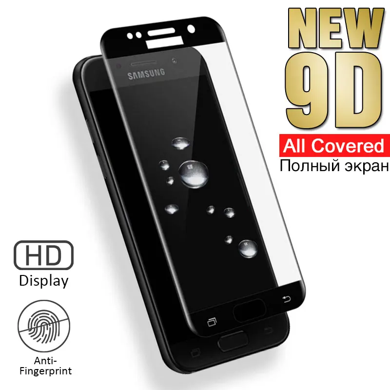 9D полное покрытие закаленное стекло для Samsung Galaxy A5 A7 A3 2017 2016 Защитная пленка