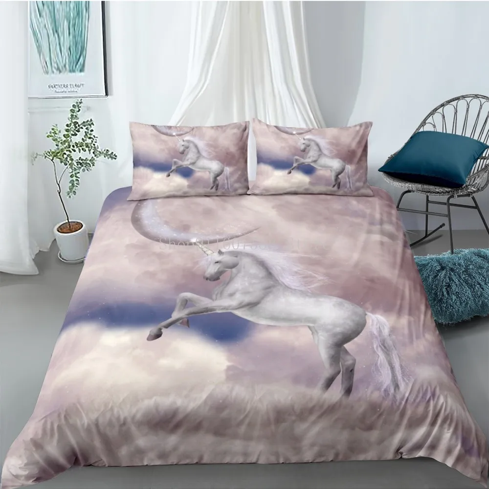 

Unicorn eagle Cartoon Lovely Kids Boys Girls Print Duvet Cover Set Cartoon Children Bedding Set Single Bedding Set Home Textile