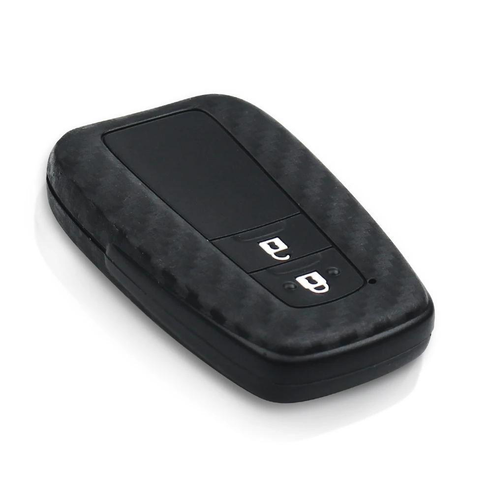 Чехол для автомобильного ключа KEYYOU из углеродного силикона с 2/3 кнопками Toyota Camry