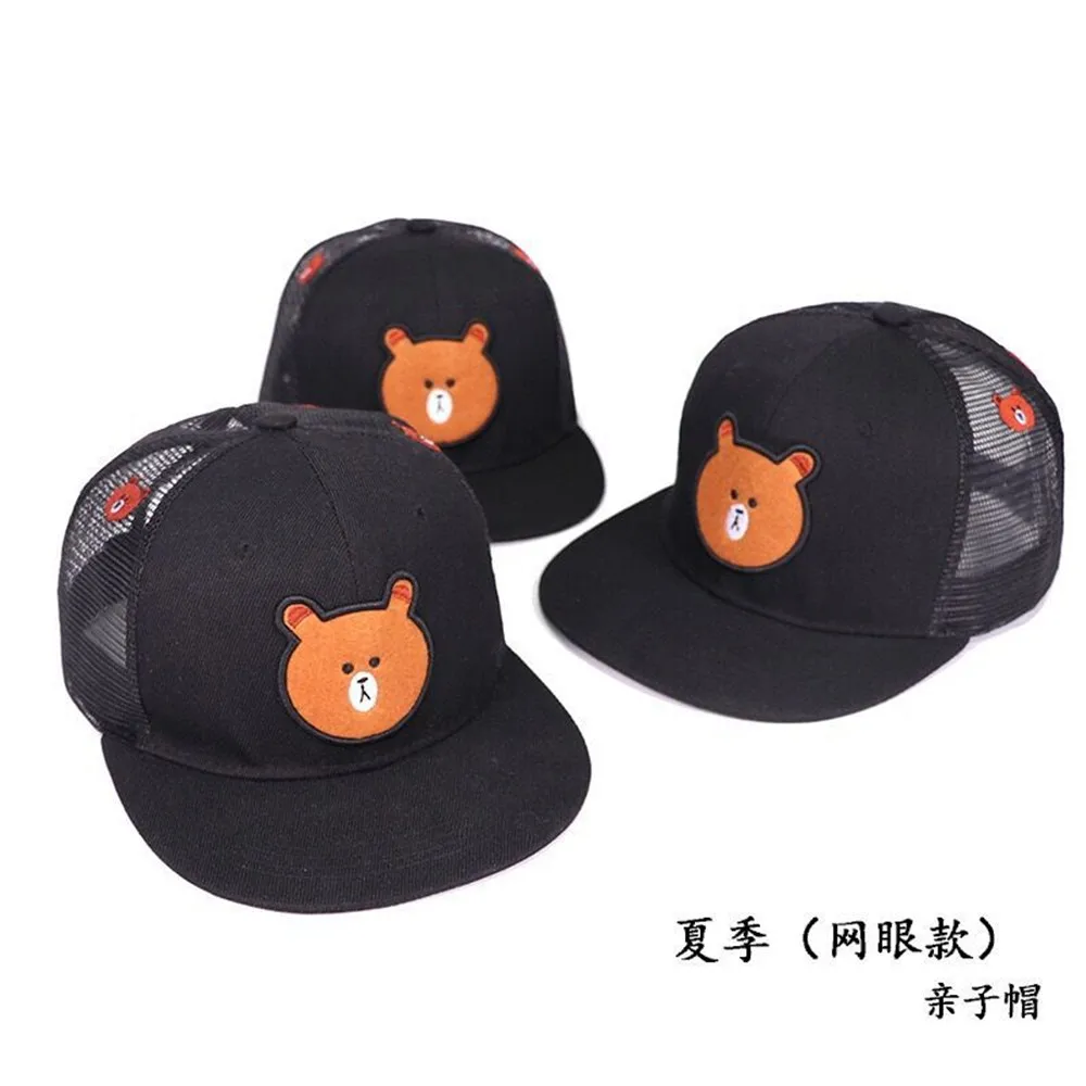 Бейсболка детская Спортивная черная сетчатая в стиле хип-хоп