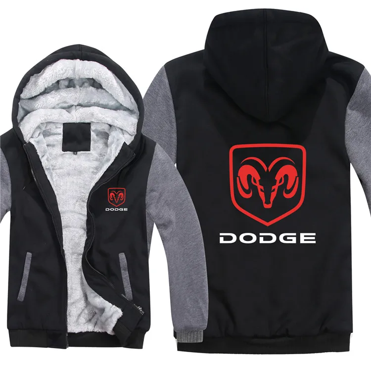 Dodge толстовки куртка мужская Пальто Зимняя мужская повседневная шерстяная подкладка флис утолщаются Dodge свитера с логотипами Толстовка
