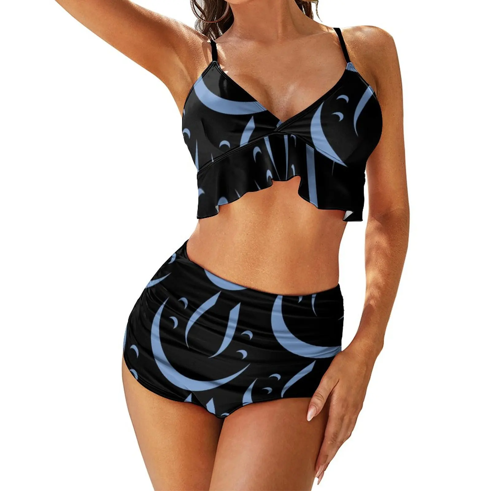 

Berger Bikini Swimsuit High Leg Teenager Swimwear Fashionable Corrective Festival Two Piece Bathing Suit