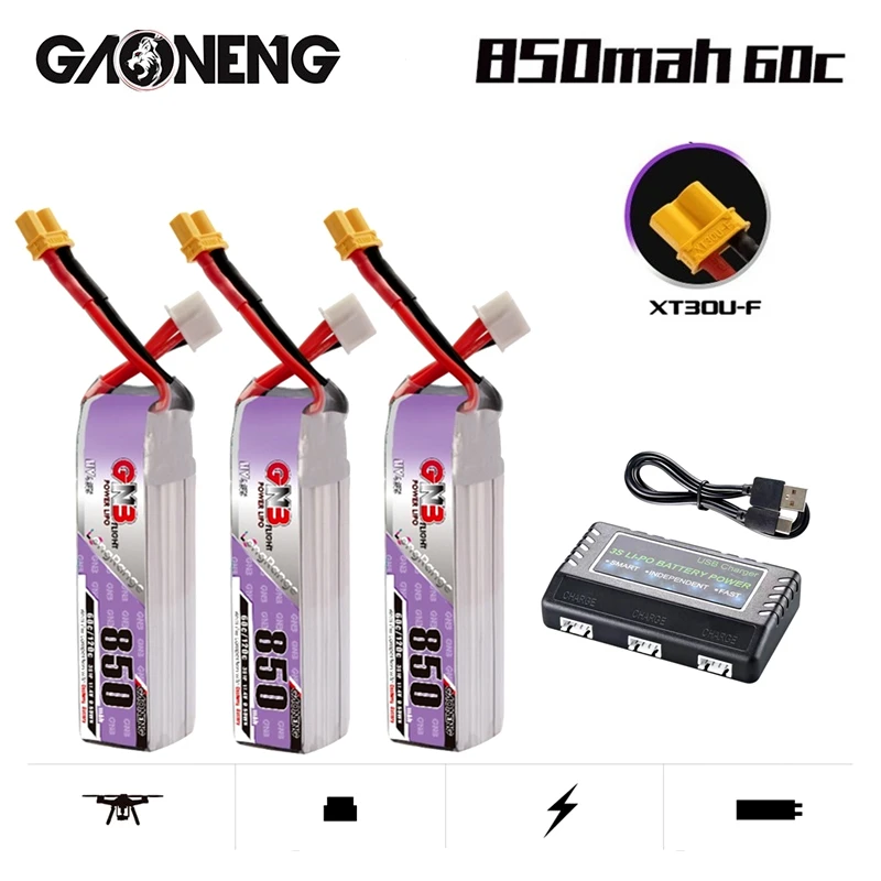 Зарядное устройство GNB 850 мАч 3S 11 4 в 60C/120C HV Lipo для дрона FPV | Игрушки и хобби