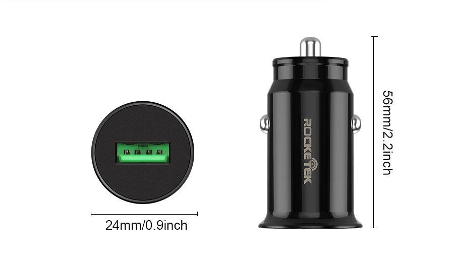 Автомобильное зарядное устройство Rocketek mi ni USB Quick Charge 3.1A автомобильное зарядное устройство для iPhone samsung Xiaomi mi QC3.0 QC Быстрая зарядка для мобильных телефонов