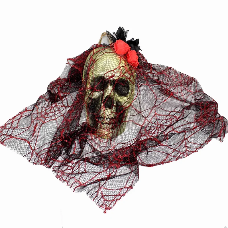 

Кружевной шарф с черепом на Хэллоуин, маленькие сафлорные раньше, соответствуют европейским и американским стандартам, имитация ужасов, че...