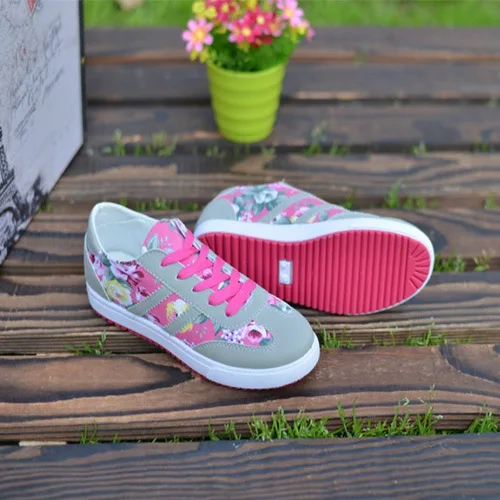 

Women Casual Shoes Fashion Floral Women Sneakers Breathable Walking Shoes Lace Up Flat Sneakers for Female High Quality