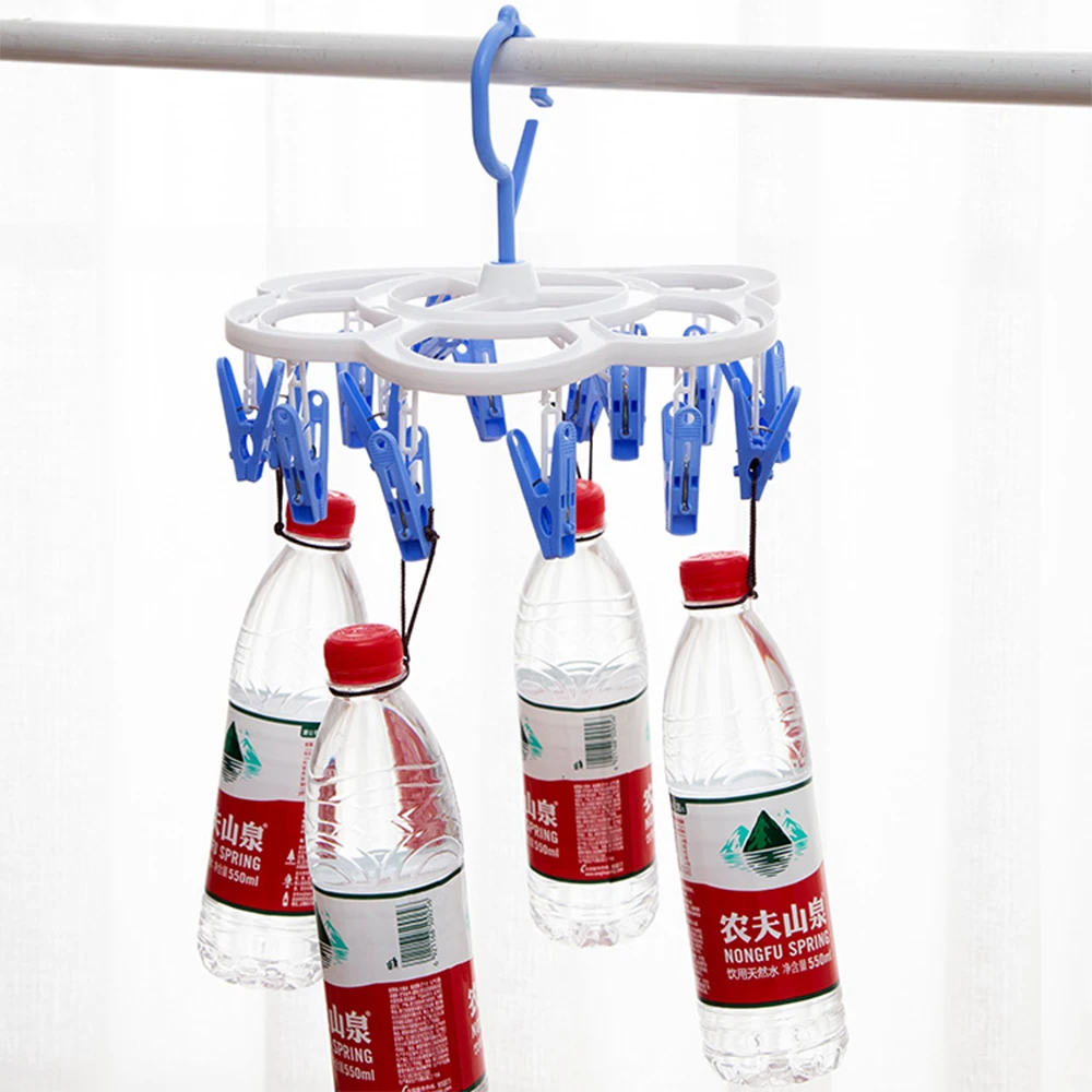 16 клип Носки для сушки одежды прищепка Многофункциональный вешалка хранения