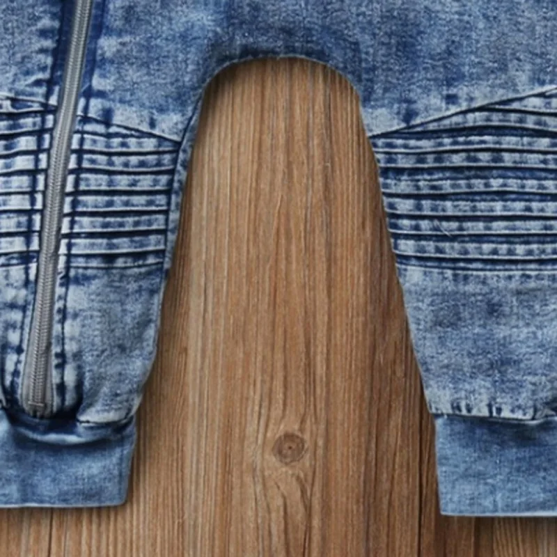 

Spring Baby Boy Girl Long Sleeve Solid Print Newborn Denim Hoodie Rompers Jumpsuit CostumesS27