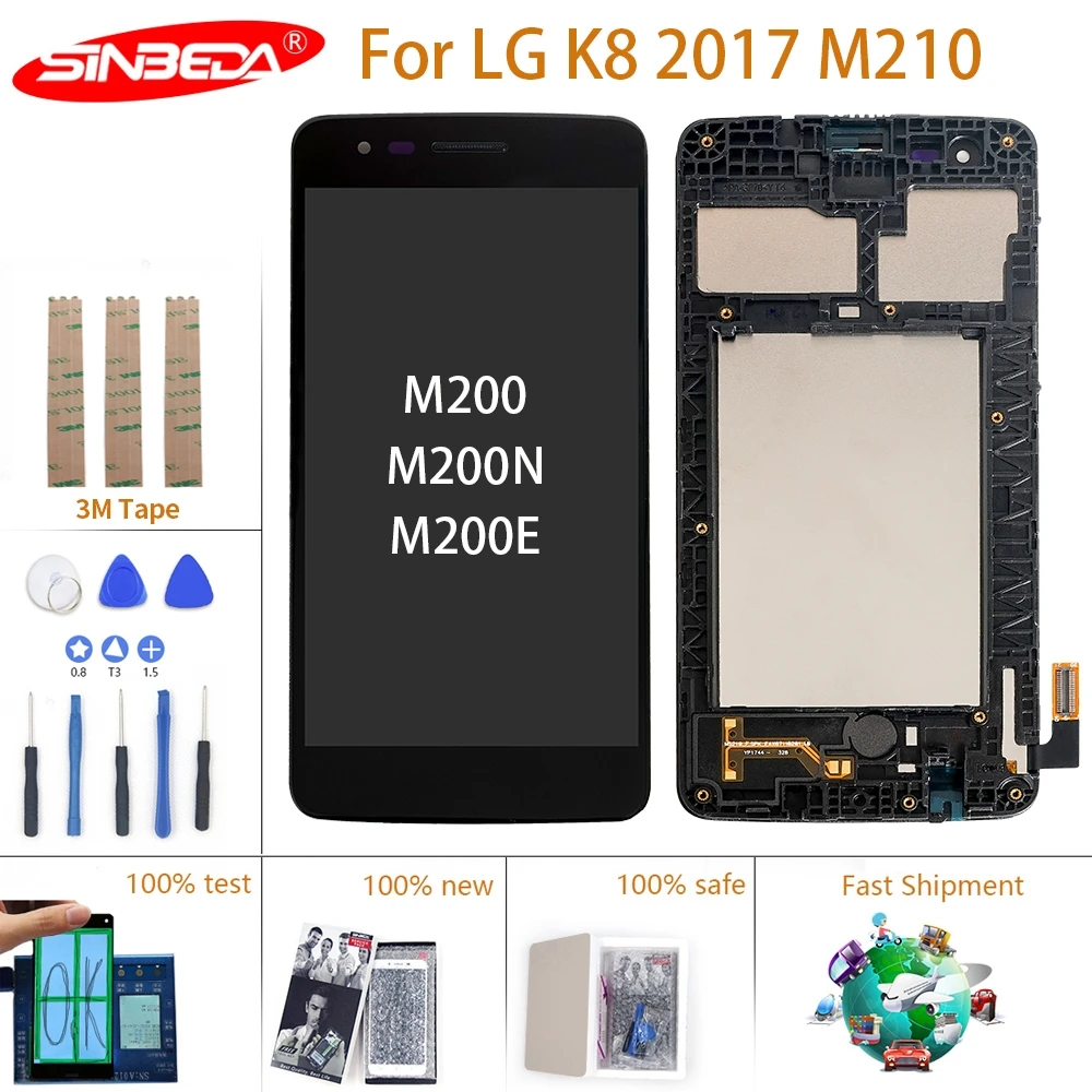 ЖК дисплей 5 0 дюйма для LG K8 2017 M210 сенсорный экран с дигитайзером и рамкой M200 M200N M200E