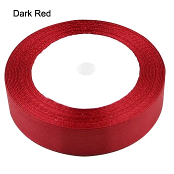 Dark red 2 рулона/Лот 50 ярдов(44 м) Шелковая атласная лента для украшения свадебной вечеринки подарочная упаковка Riband bowknot логотип на заказ - Цвет: Dark red