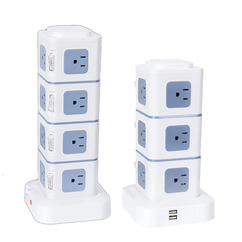 

Вертикальный удлинитель с 2 USB-портами, 2500 Вт, 10 А, 6 футов