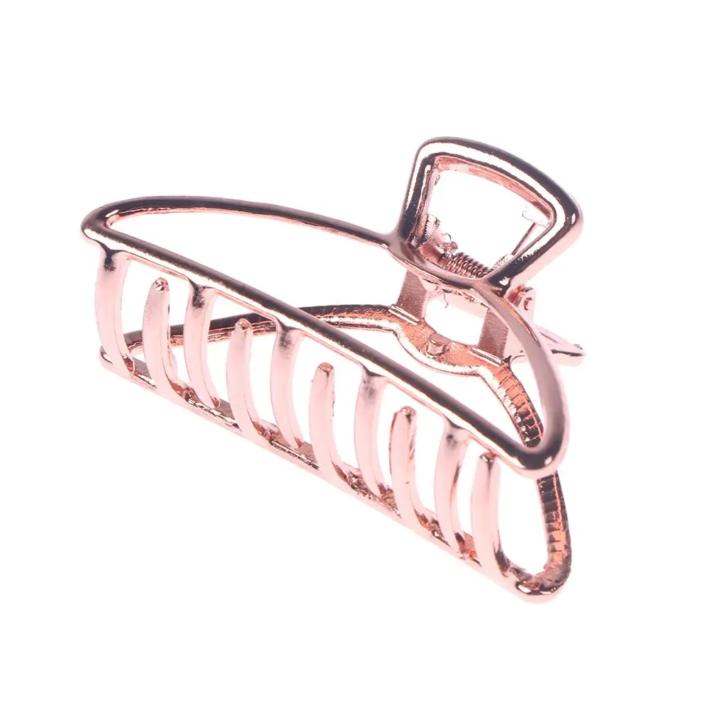 L(rose gold) 1 шт. Модные женские Геометрические заколки для волос для девочек, заколки для волос, однотонные заколки для волос, заколки для волос, аксессуары для волос, Большой/Мини Размер - Color: L(rose gold)