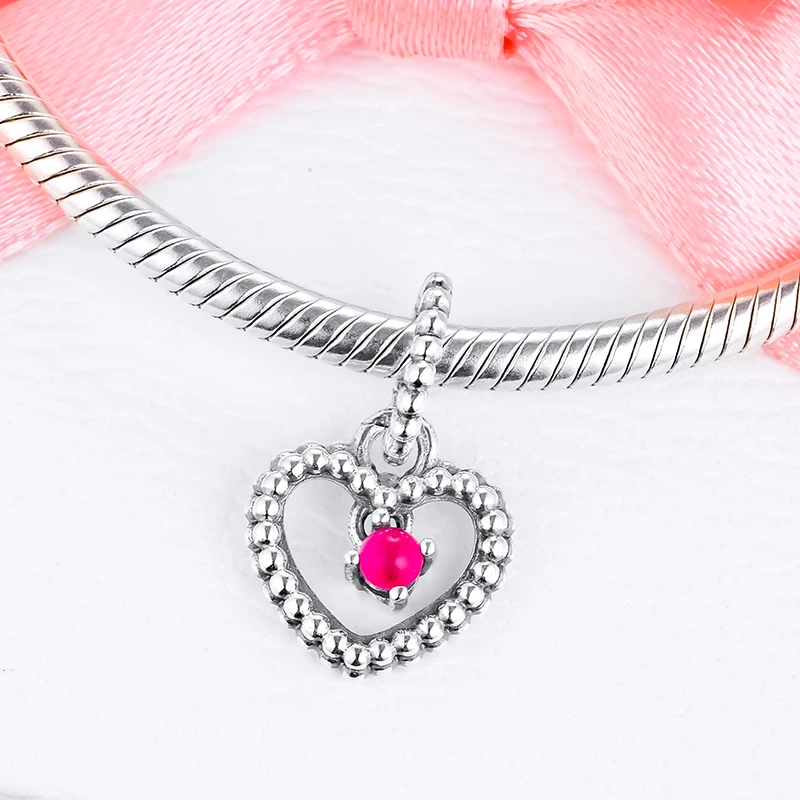 2020 подвеска в виде сердца с темно красными бусинами на День святого Валентина