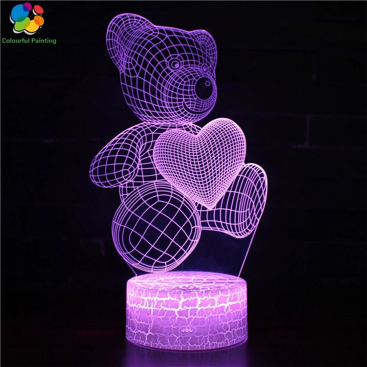 Пульт дистанционного управления животное тигр свинья панда 3D свет светодиодный