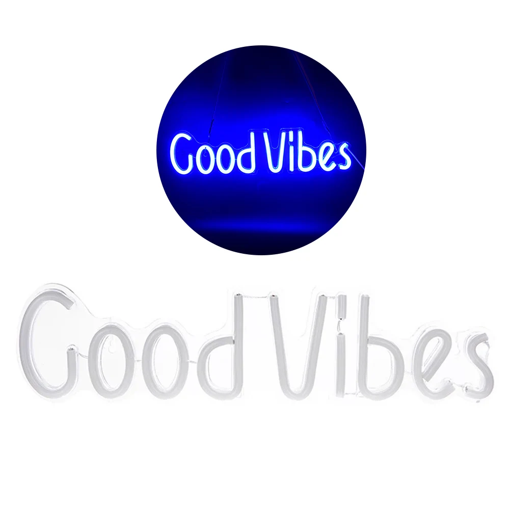 

Party Hotel Beer Bar Recreational Home Decor Restaurant Wall Art Good Vibes Bedroom USB Powered Led Neon Light Pub Hanging Lamp