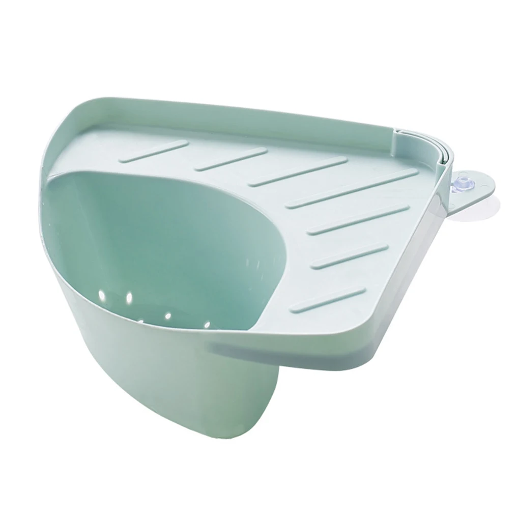 

Kitchen Triangular Sink Strainer Drain Vegetable Fruit Drainer Basket Suction Cup Sponge Rack Storage ToolSink Filter Shelf