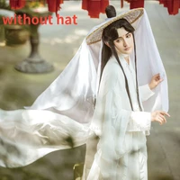 traditional chinese style hanfu hats bamboo weave headwear fairy veil caps japanese samurai ancient party stage cosplay hat prop