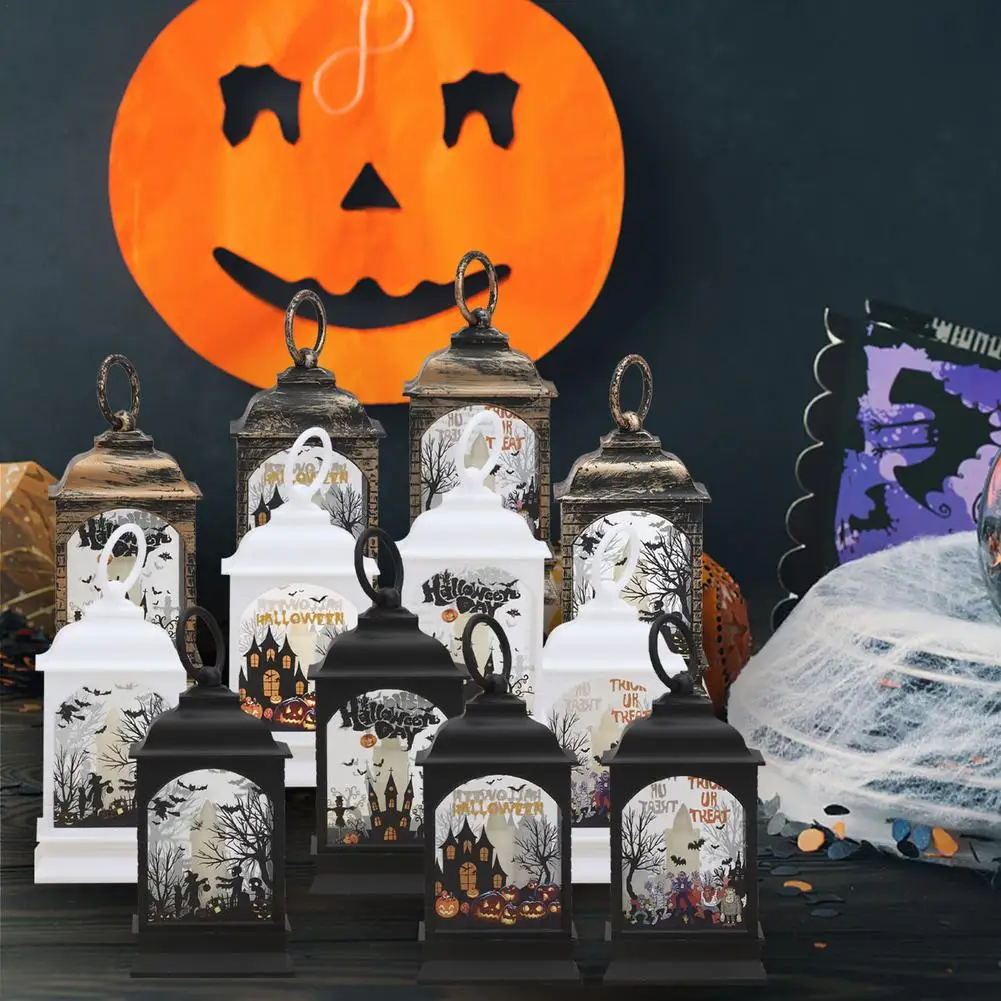 

Hanging Candle Lanterns Halloween Led Lights Lantern Candle Stand Holder Iron Art Home Decoration Table Retro Hanging Candle