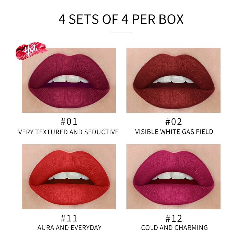 Новый тип 4 шт. в виде сигареты губная помада матовая водостойкая стойкая