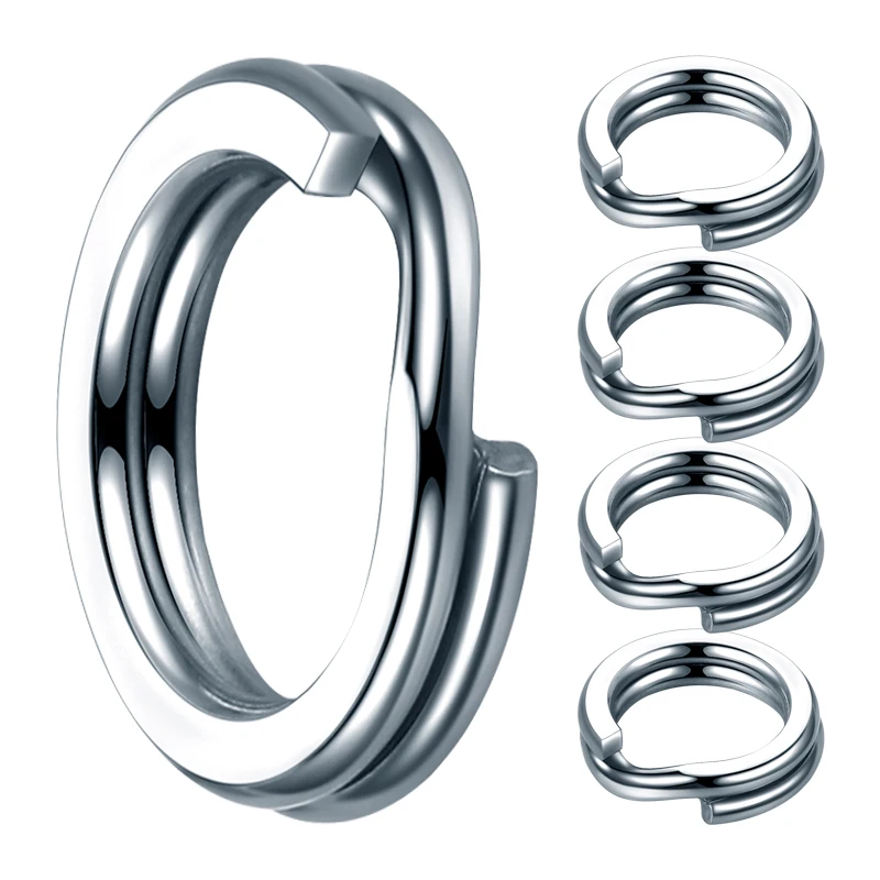 100pcs Fishing Split Rings 3.7-14MM Crank Hard Bait Snap Silver Stainless Steel Double Loop Open Carp Lure Pesca | Спорт и