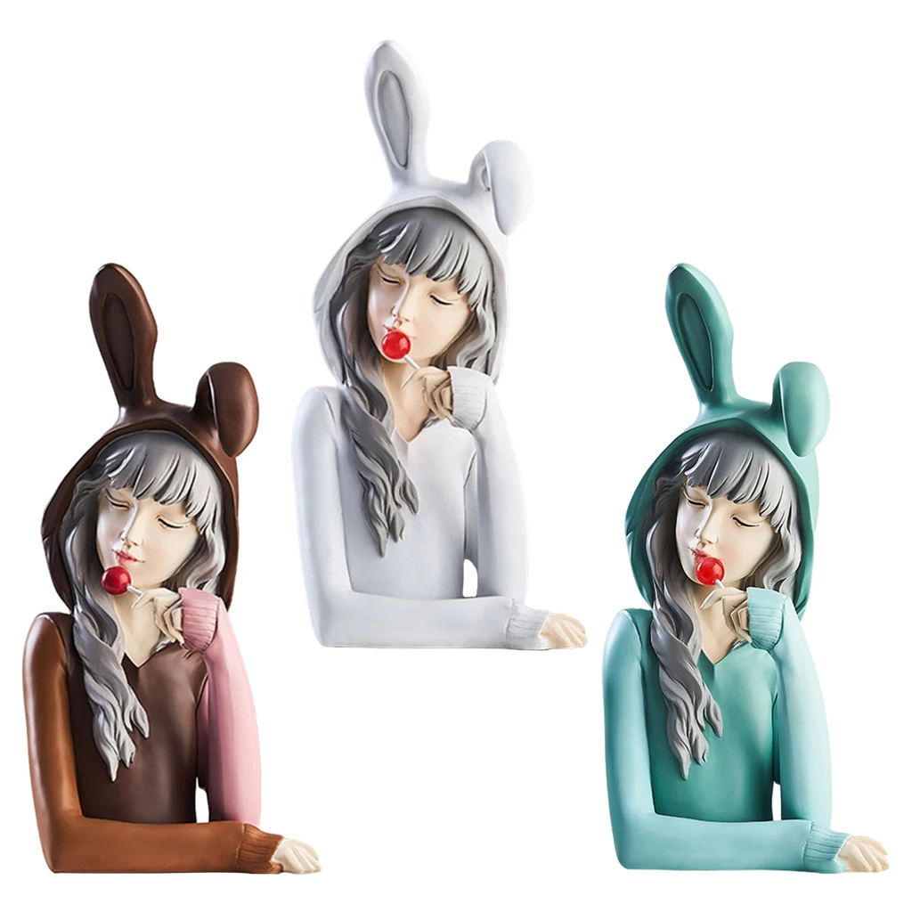 

Modern Lollipop Girls Desktop Figurines Livingroom Home Desktop Centerpiece