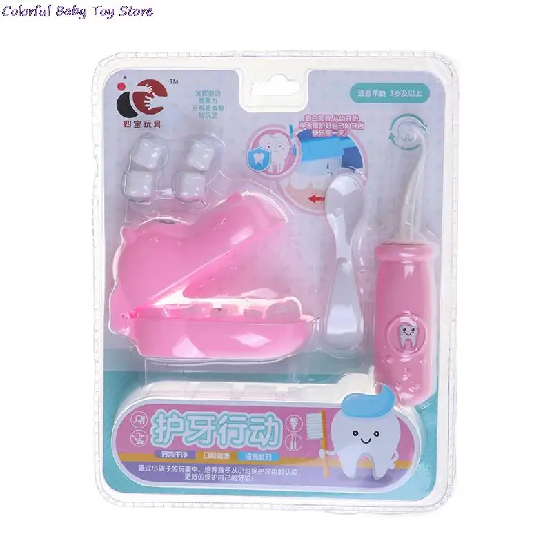 1set Kids Pretend Play Toy Dentist Check Teeth Model Set Medical Kit Educational Role Simulation Learing Toys For Children | Игрушки и