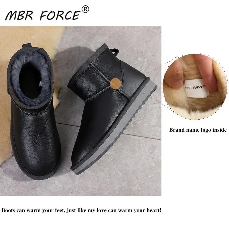 MBR FORCE/Новинка Модные классические Водонепроницаемые зимние ботинки из овечьей