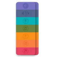 72x24 inch new fashion eco friendly rainbow 6mm thickness non slip seven chakra tpe yoga mat