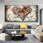 Современное настенное искусство абстрактные постеры с сердцем и цветами принты на холсте красочные принты настенные картины для гостиной домашний декор