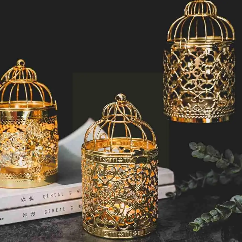 

Hollow Holder Birdcage Candlestick Tealight Hanging Lantern Bird Decor Lantern Cage Candlestick Vintage Home Party Retro D4k3