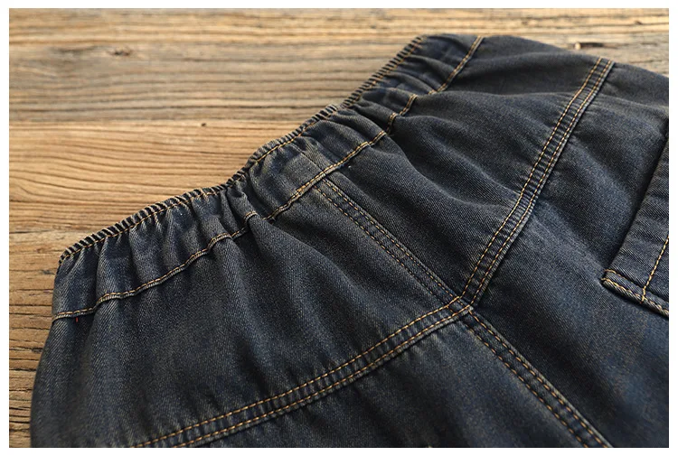 Женские джинсы с высокой талией одежда широкими штанинами джинсовая синяя